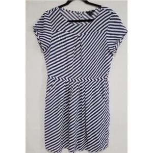 J.Crew Womens Navy White Striped Short Sleeve Pocket Dress Size 6